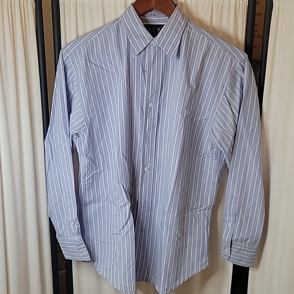Polo Ralph Lauren Boys L/S Blue & White Striped Shirt, Size 6,‎ 100% Cotton